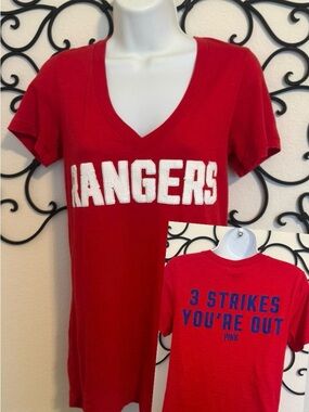VS PINK Texas Rangers Sequin V Neck